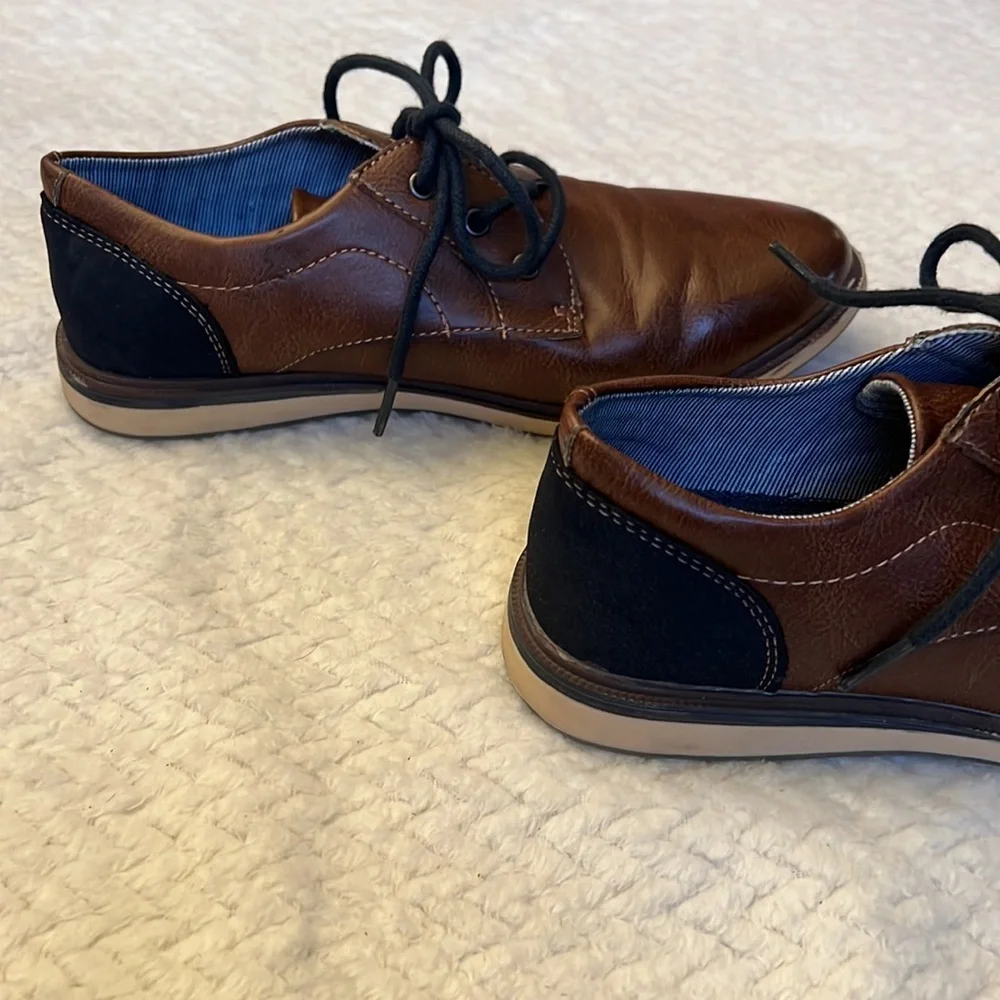 Max & Jake Kids Brown Faux Leather Oxford Dress Shoes Size 3M